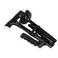 Bastón de Trekking telescópico, muletas plegables, bastón de senderismo, bastón de Metal para ancianos, bastón para caminar al aire libre, LED - details 5