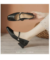 Zapatos Mary Jane con punta cuadrada y pequeña fragancia y tacón grueso - details 6