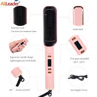 Peine caliente 3 en 1 para peinar el cabello, alisador y rizador profesional, peine eléctrico de calentamiento rápido - details 6
