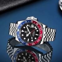 Reloj automático PAGANI DESIGN de ​​lujo Premium nuevo Japón NH34 GMT con cristal de zafiro mecánico con revestimiento AR para hombre reloj masculino - details 15