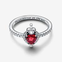Anillo De Plata S Para Mujer Estilo Villano Reina Mala Moda Creativa Con Zirconia Roja Joyería Regalo De Compromiso - details 0