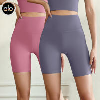 Alo yoga shorts deportivos nude sensual melón pantalones de cinco puntas lifting de cadera cintura alta estiramiento leggings yoga shorts - details 4