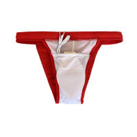 Jessborn pantalones de natación triangulares para hombre, bañador sexy de horquilla alta, media cadera envolvente, color sólido, ropa de baño de playa de primavera caliente - details 10
