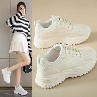 Zapatillas de deporte gruesas blancas para mujer, zapatos de tenis de cuero, zapatillas gruesas para mujer - details 3