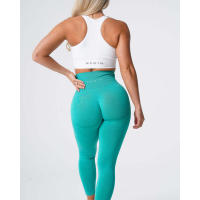 Leggings deportivos de cintura alta para mujer NVG de spandex con pantalones interiores suaves para ropa de gimnasio y fitness. - details 28