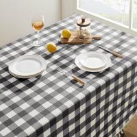 Decoración de mesa, mantel de lino a cuadros, estilo Pastoral, camino de mesa impermeable, antiincrustante con borlas, cubierta de mesa para el hogar - details 10