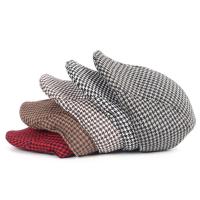 Otoño Retro a cuadros artista Vintage algodón pata de gallo boinas hombres gorra con visera sombrero de moda sombrero de pintor - details 3