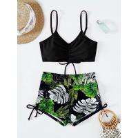 2025 Bikini traje de baño con cordón mujeres pantalones cortos de cintura alta traje de baño femenino acolchado traje de baño natación ropa de playa verano - details 45