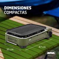 Cocina Portátil de Gas para Acampar 2X Quemadores Incluye Plancha Parrilla de Fundición de Acero Inoxidable Potencia de 2,2 Kw Muebles y Organización al Aire Libre - details 21