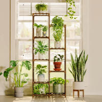 Estante de madera de múltiples niveles para plantas de interior, estante de exhibición de espacio pequeño para exteriores, sala de estar esquina para, soporte para maceta de flores de jardín - details 0