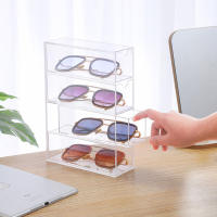 Vitrinas de cristal transparente de 4 capas, organizador de escritorio apilable para sala de estar y el hogar - details 4