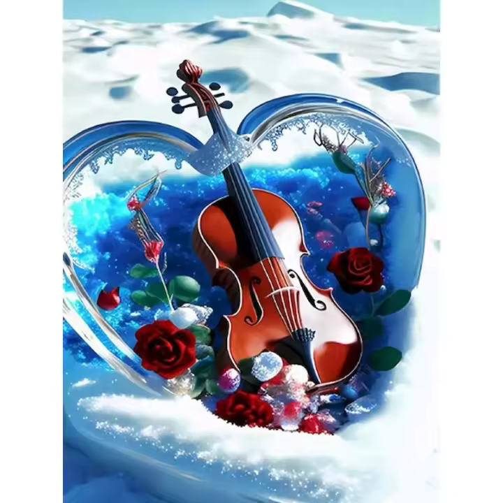 Cuadro de Pintura por Número Ruopoty Paisaje Guitarra Arte de Pared Pintado a Mano Decoración de Hogar con Marco de Lienzo y Dibujo en Lienzo Estilo Moderno Tamaño 40x50cm - 1