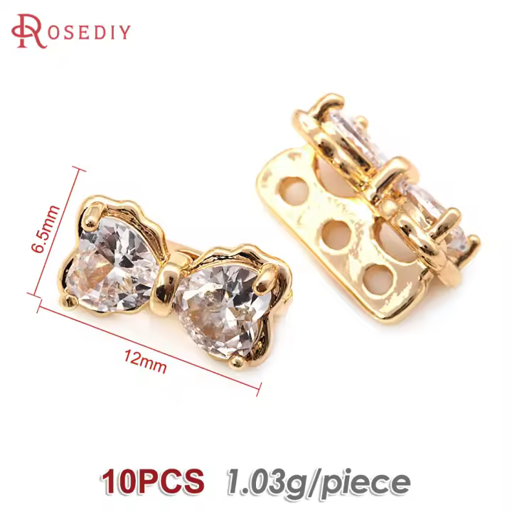 10 Uds. De latón con 3 agujeros, pulseras con nudo de lazo, collares, cuentas espaciadoras, materiales para hacer joyas Diy, sitio web oficial Rosediy - 1