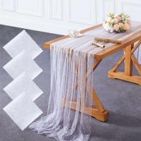 Mantel de perlas blancas, camino, decoración de gasa, velo de novia, mantel de postre Ense - details 8