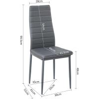 Sillas de Comedor Juego de 4 Sillas de Metal para Cocina, Silla de Mesa Comoda Silla con Asiento Tapizado, Negro - details 28