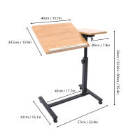 Escritorio de madera para ordenador portátil, carro rodante sobre cama, soporte de mesa de Hospital, altura ajustable, 60x41x58cm - details 0