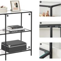 Mueble de Vidrio Templado de 3 Niveles Marco de Metal Morna para Pasillo Salón Dormitorio - details 6