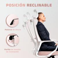 Silla de Oficina Ergonómica Ajustable Transpirable, Soporte Lumbar, Reposacabezas Ajustable, Ruedas Giratorias 360° Soporte hasta 100kg Azul - details 32