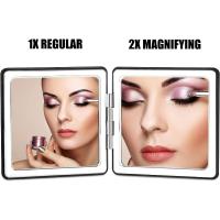 Espejo de maquillaje compacto para bolso de bolsillo, espejo cosmético plegable de aumento 1x/2x, espejo de viaje portátil para belleza - details 0
