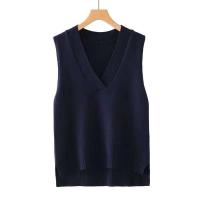 Suéter sae suelto coreano de punto con cuello en V para mujer, chaleco sin mangas, otoño e invierno - details 12