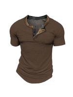 Camiseta de color sólido para hombre, nueva camiseta casual de manga corta versátil de verano para hombre - details 3