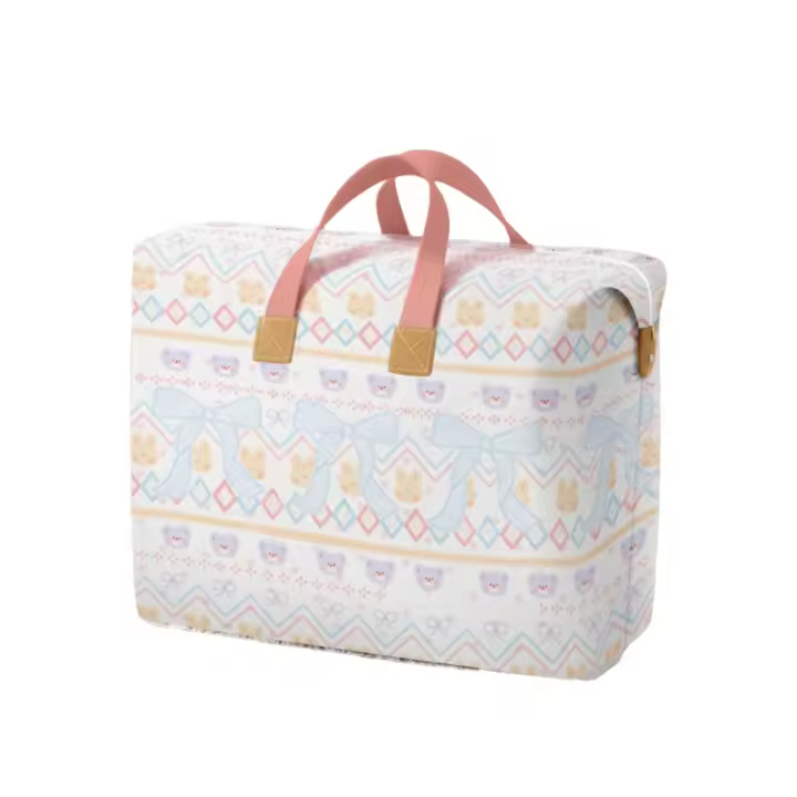 Bolsa de almacenamiento de edredón de tela no tejida, bolsa de almacenamiento de equipaje de gran capacidad con dibujos animados, ahorro de espacio, a prueba de humedad - 1