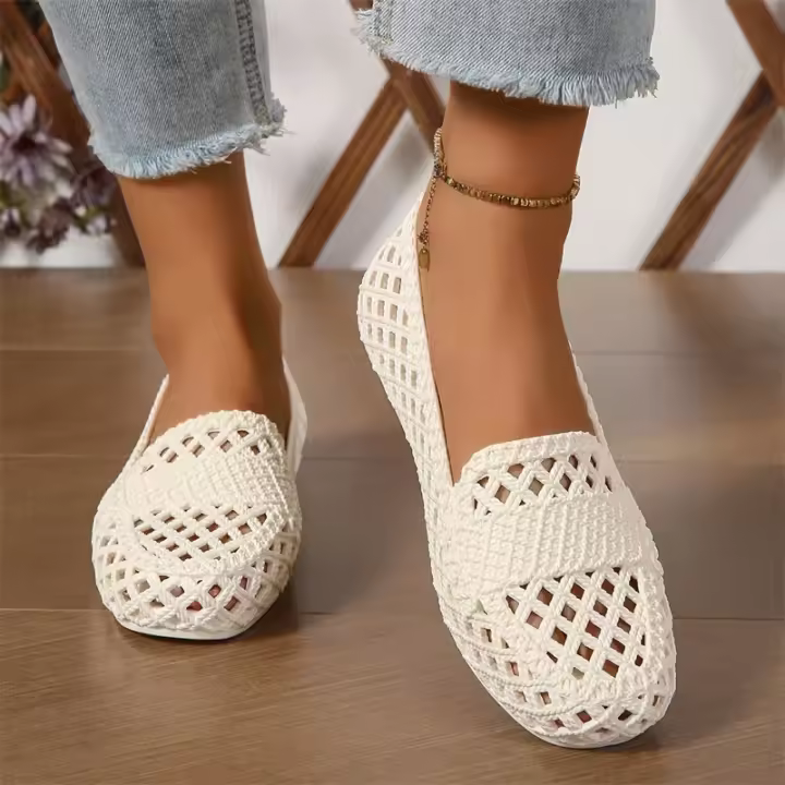 Nuevo Estilo de Verano Zapatillas de Malla Transpirable para Mujer Comodas y Resistentes al Desgaste Sandalias Planas de Punta Versátiles - 1