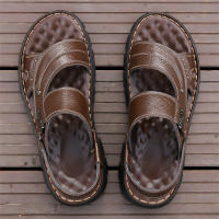 Zapatillas de hombre nuevas de verano con suela suave para papás de mediana edad y mayores, sandalias de playa de doble propósito para hombre - details 14