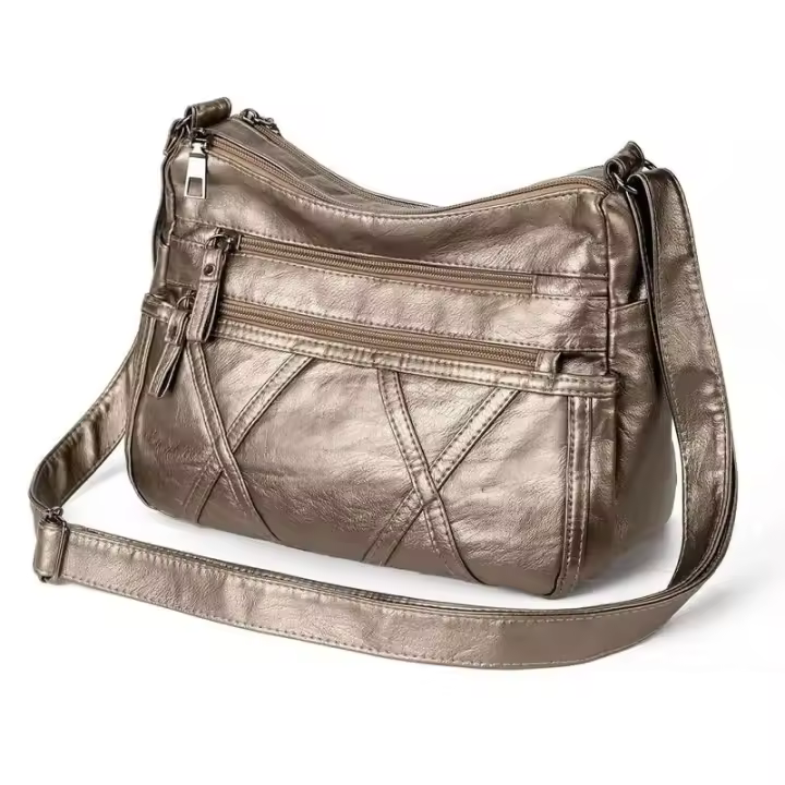 Bolso cruzado de cuero vegano ligero Bolso de hombro casual chic para uso diario - 1