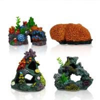 Adornos de arrecife de Coral para acuario de resina, artesanía colorida, casa de roca para peces, regalo creativo de refugio para peces simulados - details 4