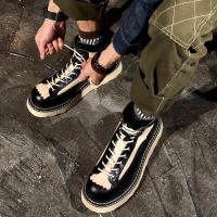 Zapatos de cuero vacuno puro de alta gama, estilo casual de herramientas, zapatos de tablero de caña alta - details 6