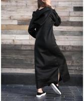 Vestido de Midi para Mujer con Capucha Moda 2025, Tejido Mixto, Estilo Informal, Suelto, Sudadera - details 7