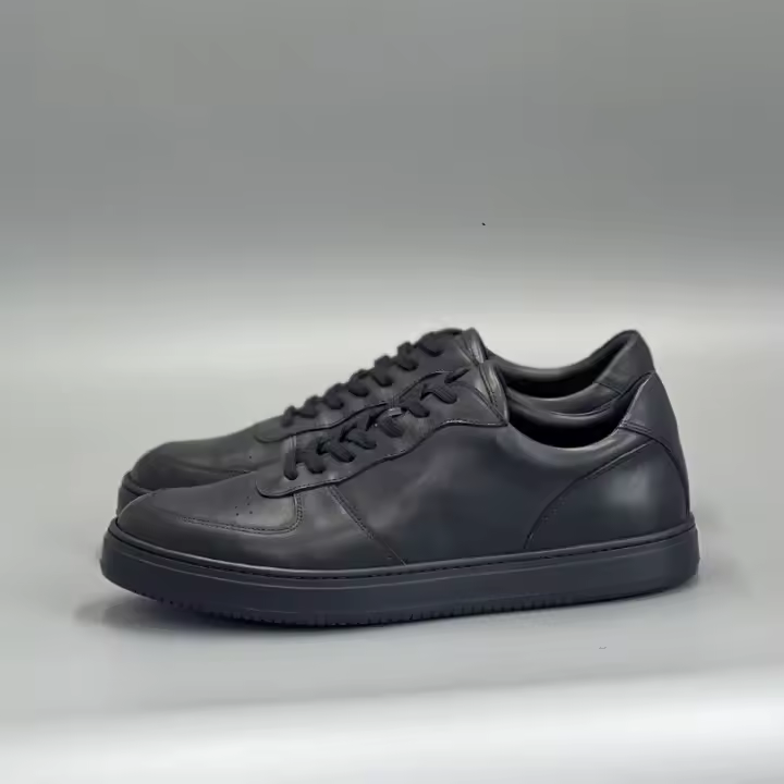 Zapatos deportivos y de ocio versátiles de cuero vacuno de primera capa retro de alta gama - 1