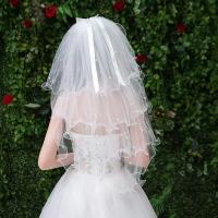 Velo de primera comunión para niñas de flores con lazo blanco santo para encaje con diamantes de imitación, peineta para el pelo para niños, tocado para fiesta de boda - details 4
