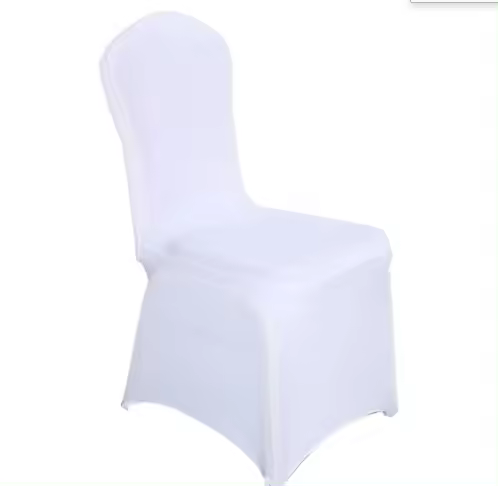 Cubierta de Silla de Bodas de Spandex Funda de Resalto Blanca para Restaurantes, Banquetes, Hoteles - 1