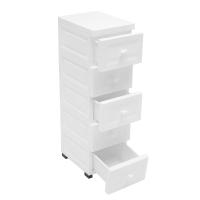 Mueble con 5 Cajones para Oficina, Mueble con Ruedas, color blanco - details 0