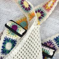 Bolso de punto de flores de ganchillo Simple, bolso de mano de playa tejido de malla, bolso de playa hecho a mano, bolso de hombro hueco de verano - details 8