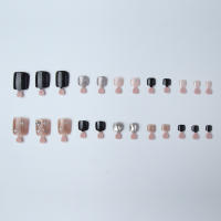 Uñas de Pies Falsas Negras Pieza de Salto de Gel Arte Decoración de Uñas para el Hogar DIY Belleza - details 1