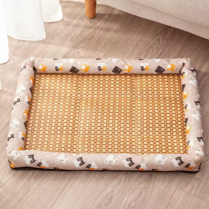 Alfombra de Hielo para Mascotas de Verano Alfombra de Ratán Refresante para Perros y Gatos - 1