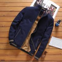 Autumn And Winter New Men's Fashion Aviator Jacket Fleece Thickened Warm Baseball Jacket Solid Color Zipper Large Size Top M-5XL - details 6