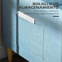 Sofá Moderno de Poliéster con 2 Bolsillos Azul Claro 200 kg de Carga Para Dormitorio Oficina - details 6