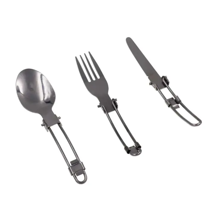 Tenedores, cuchillos, cucharas, villas para picnic y camping plegables de acero inoxidable para exteriores, innovadores - 1