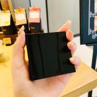 Mini espejo de maquillaje negro, espejo cosmético plegable de doble cara para mujer, espejo de tocador portátil cuadrado de viaje compacto de bolsillo para niñas - details 7