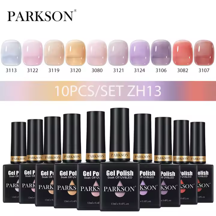 Parkson-Juego de esmaltes en Gel para uñas, Set de 10 piezas de colores mezclados, para manicura profesional, 15ml - 1