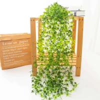 Corona de hiedra de hoja de arce falsa, enredaderas verdes, Foley, cuerda de vid de plástico para el hogar, decoración de pared, plantas artificiales, 100cm - details 2