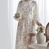 Delantal de cocina de algodón a la moda, delantal de trabajo doméstico con estampado Floral elegante, delantal de limpieza de estilo francés impermeable para cocina - details 13