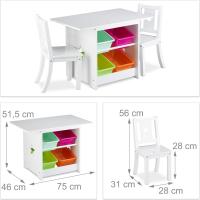 Muebles Infantiles Blancos Diseño Unisex Hierro 56 x 75 x 46 cm Una Mesa y Dos Sillas - details 3
