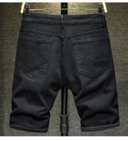 Pantalones Cortos de Denim Blanco para Hombres 2024 Moda Casual con Diseño Rasgado de Rodilla - details 1