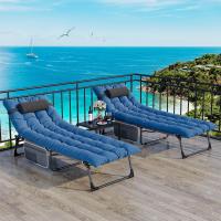 Taburete de Playa Plegable con Almohada 190x68x31cm 4 Posiciones Ajustables Carga de 300lbs - details 1