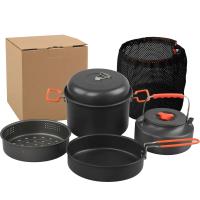 Sistema de cocina de aleación para acampar, olla, hervidor, vaporizador, conjunto combinado - details 5